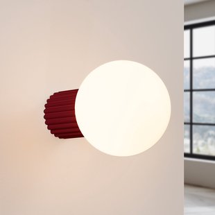 ORBI wandlamp donkerrood glas/metaal Ø 12 cm IP44 G9 SOLLUX LIGHTING - Badkamer - Aluminium - 1 lamp