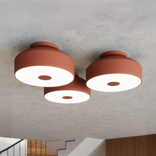 CLARO plafondlamp, oker, Ø 30 cm, metaal, 4 x E27 SOLLUX LIGHTING - Woonkamer - 1 lamp