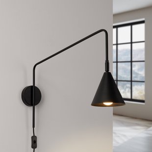 LYS wandlamp, zwart, Ø 14 cm, metalen fitting E14 SOLLUX LIGHTING - Woonkamer - Scandinavisch - Metaal - 1 lamp