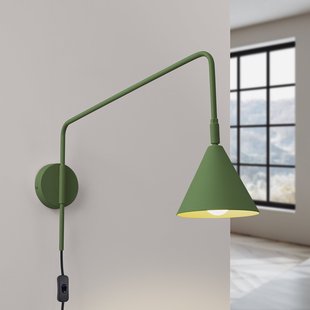 LYS wandlamp, olijfgroen, Ø 14 cm metalen fitting E14 SOLLUX LIGHTING - Woonkamer - Scandinavisch - Metaal - 1 lamp