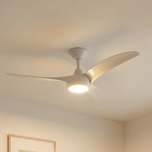 Briya LED plafondventilator, CCT, dimbaar, Ø 116 cm, wit Lindby - Woonkamer - Modern - Kunststof
