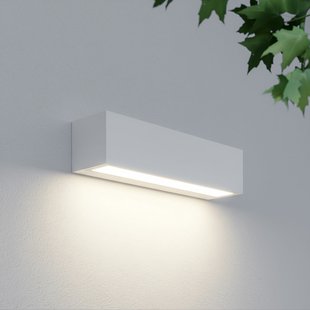 Lengo LED buiten wandlamp, 25 cm, wit, naar beneden gericht, 3000 K Lucande - Modern - Aluminium - Hoekig