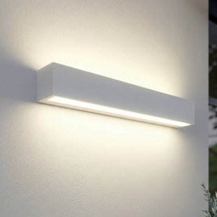 Lengo LED buiten wandlamp, 50 cm, wit, up/down, 3000 K Lucande - Modern - Aluminium - Hoekig