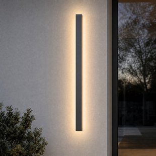 Lengo LED buiten wandlamp, 3.000 K, antraciet, 100 cm, up/down Lucande - Modern - Aluminium - Hoekig