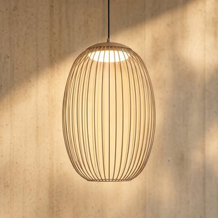 Richi LED buiten hanglamp, Ø 40 cm, beige, dimbaar, IP44, metaal Lucande - Modern - 1 lamp