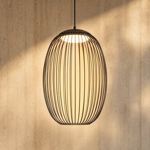 Richi LED buiten hanglamp, Ø 40 cm, zwart, dimbaar, IP44, metaal Lucande - Modern - 1 lamp