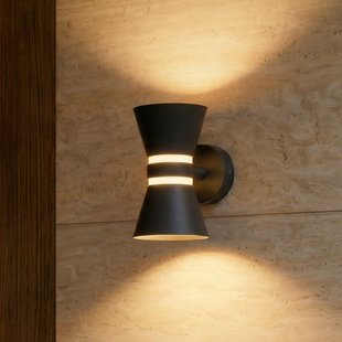 Meravi LED buiten wandlamp, 2-lamps, IP44, antraciet, aluminium Lucande - Modern - Meerdere lampen