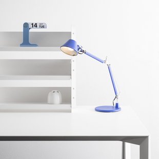 Tolomeo Micro tafellamp blauw Artemide - Werkkamer / Kantoor - Designer - Metaal - 1 lamp