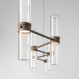 Zephyr Linear App LED-hanglamp, brons Lengte 160 cm Artemide - Woonkamer - Designer - Aluminium - Meerdere lampen