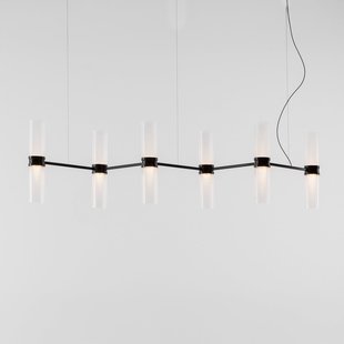 Zephyr Linear App LED-hanglamp, zwart Lengte 160 cm Artemide - Woonkamer - Designer - Aluminium - Meerdere lampen