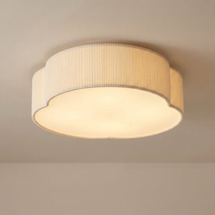 Winona LED plafondlamp, snoer, 48 cm, crème, CCT Lindby - Woonkamer - Stof - Rond