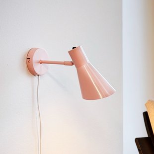 DL12 wandlamp, roze, E27, metaal Dyberg Larsen - Woonkamer - Scandinavisch - Rond