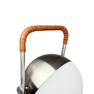 Mova LED-tafellamp op batterijen, bruin, IP44 Dyberg Larsen - Woonkamer - Scandinavisch - Metaal - Rond