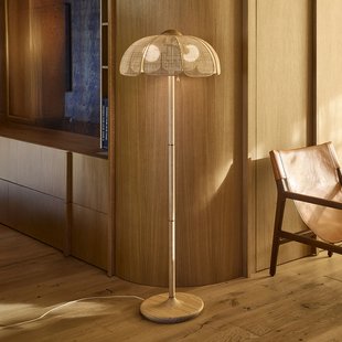 Coquillage vloerlamp, riet/hout MARKET SET - Woonkamer - Designer - Rond