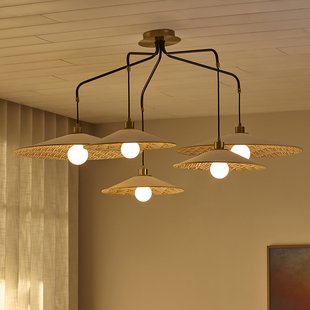Gatsby hanglamp, myra, 5-lamps MARKET SET - Eetkamer - Designer - Stof - Meerdere lampen