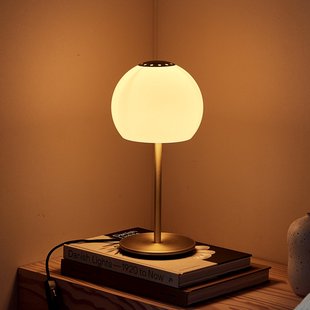 Tafellamp Ball Glass, zandgrijs, glas, 37 cm, E27 FRANDSEN - Woonkamer - Designer - 1 lamp
