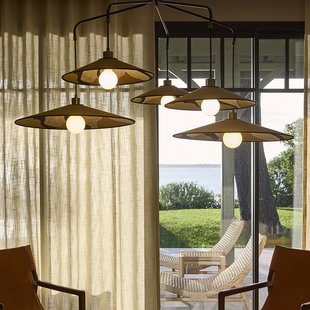 Sonia Laudet hanglamp, curry, 5-lamps MARKET SET - Eetkamer - Designer - Stof - Meerdere lampen