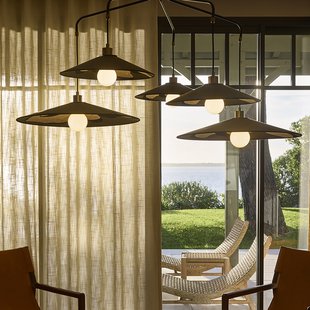 Sonia Laudet hanglamp, kaki, 5-lamps MARKET SET - Eetkamer - Designer - Stof - Meerdere lampen