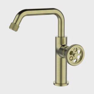 Essebagno Wastafelmengkraan Indus - Lage Uitloop - Draaibaar - Goud Geborsteld - 23,1cm