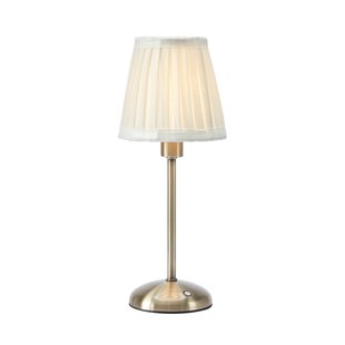 Anno tafellamp, messing/wit, hoogte 35 cm, E14, met oplaadstation Markslöjd - Woonkamer - Stof - 1 lamp