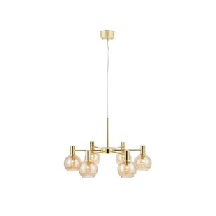 Ambra hanglamp, messing/amber, glas, Ø 75 cm Markslöjd - Woonkamer - Metaal - Meerdere lampen