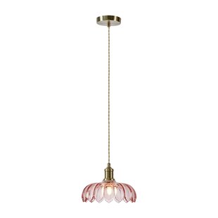 Kurage hanglamp, oud messing/roze, glas, Ø 26 cm, E27 Markslöjd - Keuken - Met lampenkap
