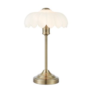 Kurage tafellamp, oud messing/wit, glas, hoogte 43 cm, E27 Markslöjd - Woonkamer - Met lampenkap