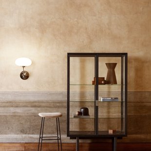 Stemlite wandlamp zwart-chroom breedte 32 cm stekker GUBI - Woonkamer - Designer - Metaal - 1 lamp