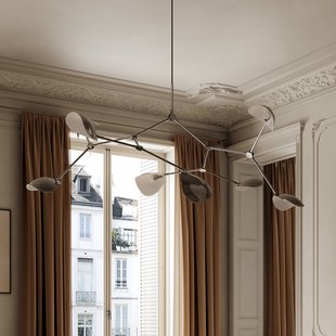 Stingray kroonluchter, chroom, 177 cm, 8-lamps 101 COPENHAGEN - Woonkamer - Designer - Aluminium - Meerdere lampen
