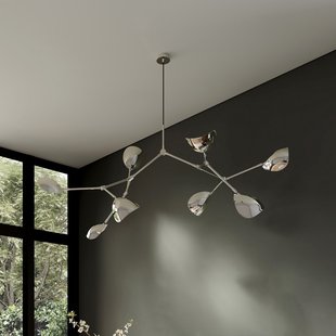 Stingray kroonluchter, chroom, 152 cm, 8-lamps 101 COPENHAGEN - Woonkamer - Designer - Aluminium - Meerdere lampen