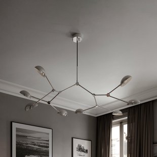 Drop kroonluchter, chroom, 85 cm, 8-lamps 101 COPENHAGEN - Gang / Hal - Designer - Aluminium - Meerdere lampen