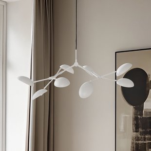 Drop kroonluchter, wit, 55 cm, 8-lamps 101 COPENHAGEN - Gang / Hal - Designer - Aluminium - Meerdere lampen