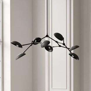 Drop kroonluchter, donkergrijs, 85 cm, 8-lamps 101 COPENHAGEN - Gang / Hal - Designer - Aluminium - Meerdere lampen