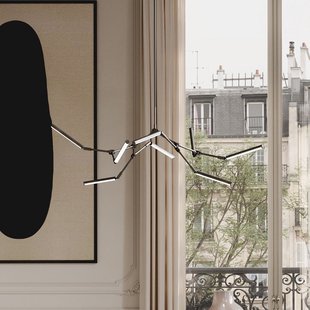 Stick LED hanglamp, brons, 124 cm, 8-lamps 101 COPENHAGEN - Woonkamer - Designer - Aluminium - Meerdere lampen