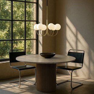 BALLON kroonluchter, messingkleurig, Ø 60 cm 6-lamps Herstal - Woonkamer - Designer - Metaal - Meerdere lampen