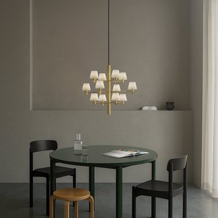 Gil kroonluchter, messingkleurig, Ø 67 cm, 12-lamps Herstal - Woonkamer - Designer - Metaal - Meerdere lampen