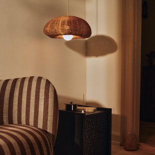 Rivan kap, rotan naturel, 45 cm ferm LIVING - Hout - Rond