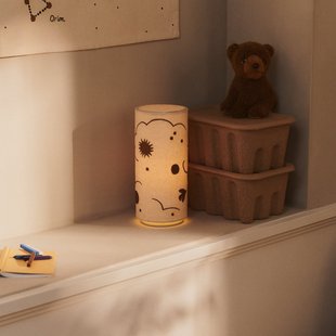 Skye LED tafellamp, linnen naturel hoogte 27 cm ferm LIVING - Kinderkamer - Jong wonen - Stof - 1 lamp