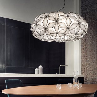 C'EST LA VIE hanglamp, zwart/transparante kabel, Ø 53 cm - Slamp - Woonkamer - Designer - Kunststof - Met lampenkap