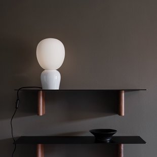 Buddy tafellamp, wit, metaal/glas, hoogte 33,5 cm Belid - Woonkamer - Designer - Bol