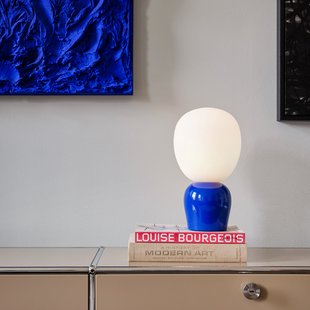Buddy tafellamp, blauw, metaal/glas, hoogte 33,5 cm Belid - Woonkamer - Designer - Bol