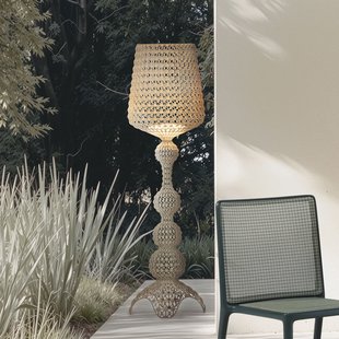 LED buiten vloerlamp Kabuki, duifgrijs, IP44, dimbaar Kartell - Designer - Kunststof - 1 lamp
