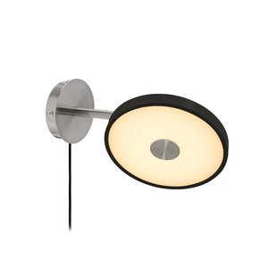 Asteria Short LED wandlamp, zwart, staal, stekker UMAGE - Woonkamer - Designer - Metaal - 1 lamp