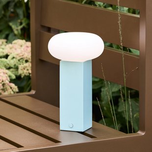 LOW LED tafellamp op batterijen, blauw, hoogte 20 cm Hübsch - Woonkamer - Modern - Metaal - 1 lamp