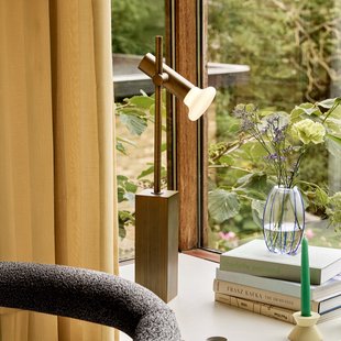 SET tafellamp, gebronsd messing, hoogte 60 cm Hübsch - Woonkamer - Modern - Metaal - 1 lamp