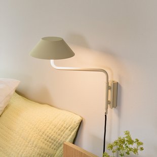 COVER LED wandlamp zandkleurig, uitval 30 cm - Hübsch - Woonkamer - Modern - Metaal - Met afstand