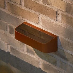 Marcellio LED buiten wandlamp op zonne-energie, bruin, met sensor Nordlux - Balkon - Modern - Aluminium - Hoekig