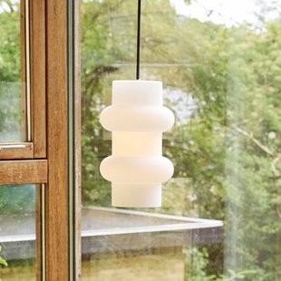 Pilule Double hanglamp, mat wit, Ø 15 cm Hübsch - Woonkamer - Scandinavisch - Glas - 1 lamp