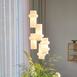Pilule Down hanglamp matwit Ø 15 cm Hübsch - Woonkamer - Scandinavisch - Glas - 1 lamp