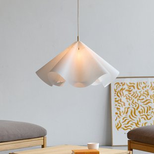 Sinuate hanglamp, messing/wit, Ø75 cm, E27, papier Moebe - Woonkamer - Designer - Papier / Karton - 1 lamp
